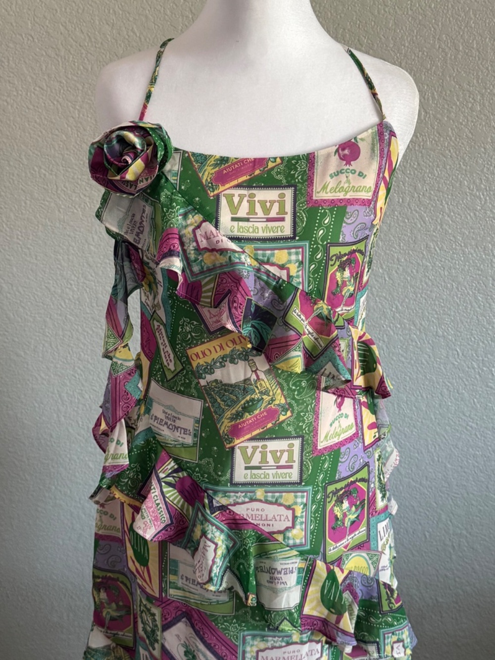 LPA Roma Flounce Midi Summer Dress size small NEW with Tag - Picture 3 of 10